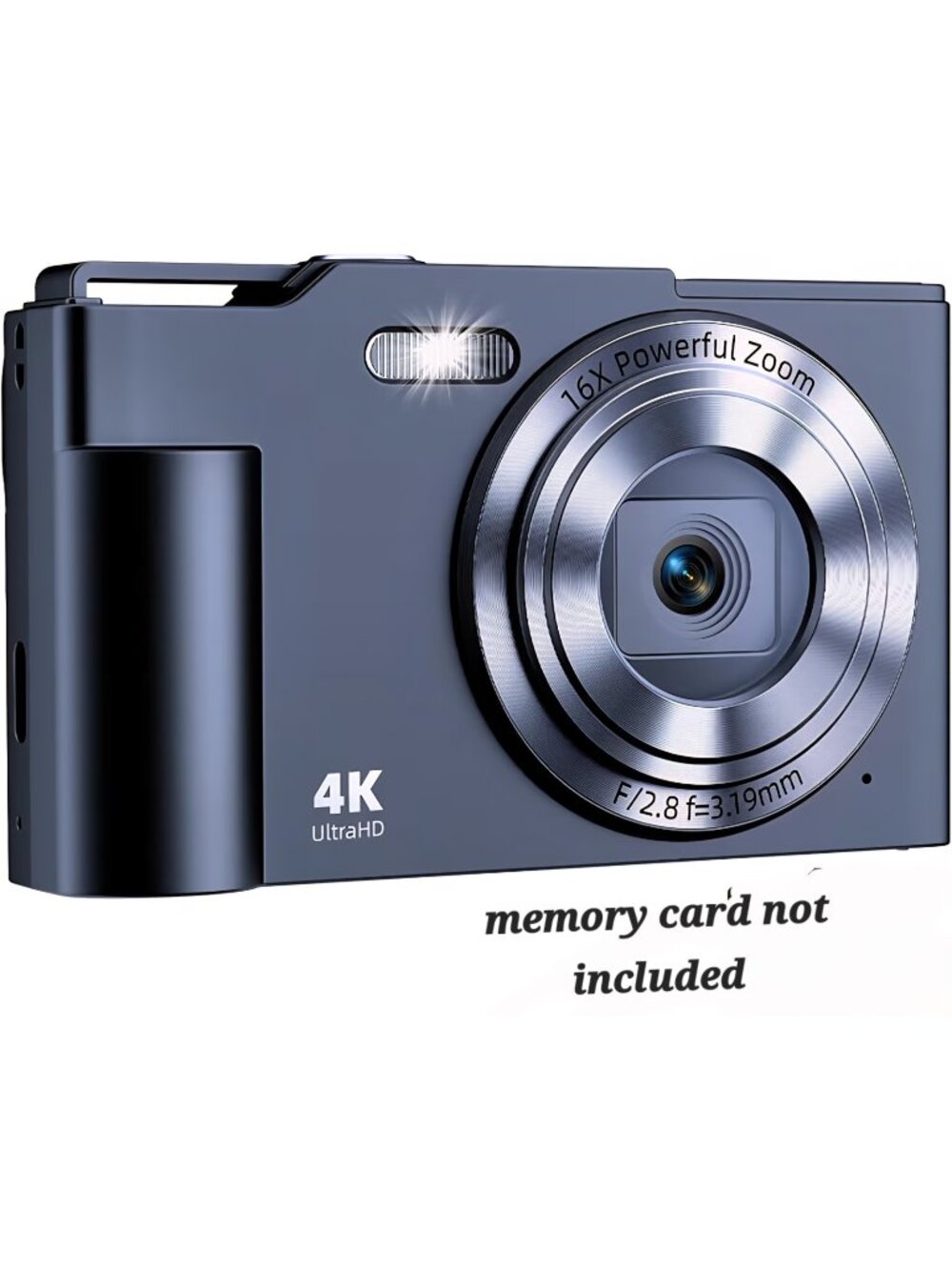 Digital Camera, FHD 4K Digital Point and Shoot Camera with 16X Zoom anti Shake,